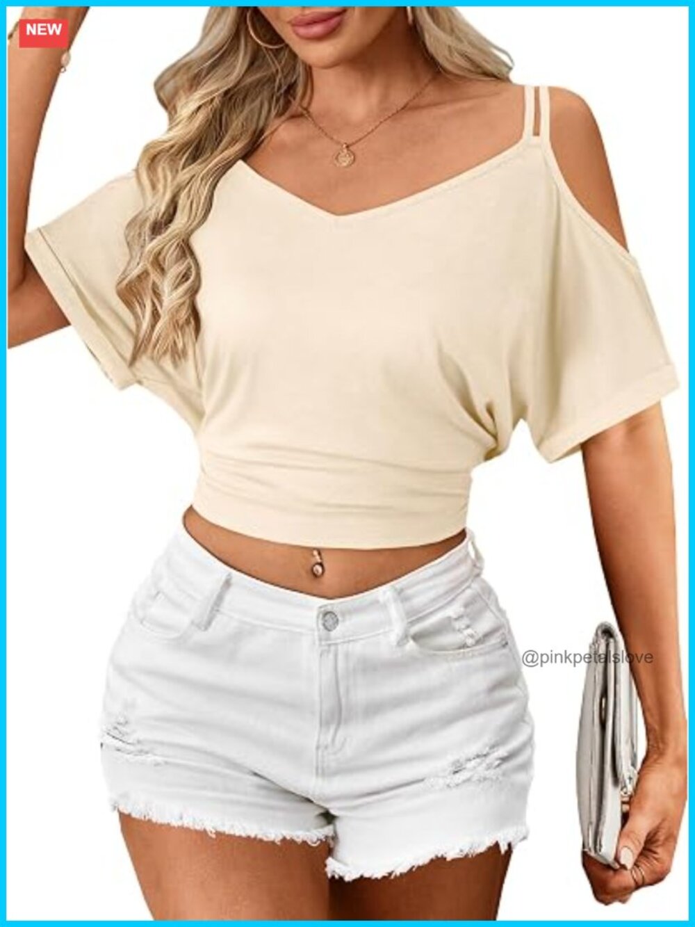 Off Shoulder Batwing Crop Top Backless Tie Back Going Out Tee